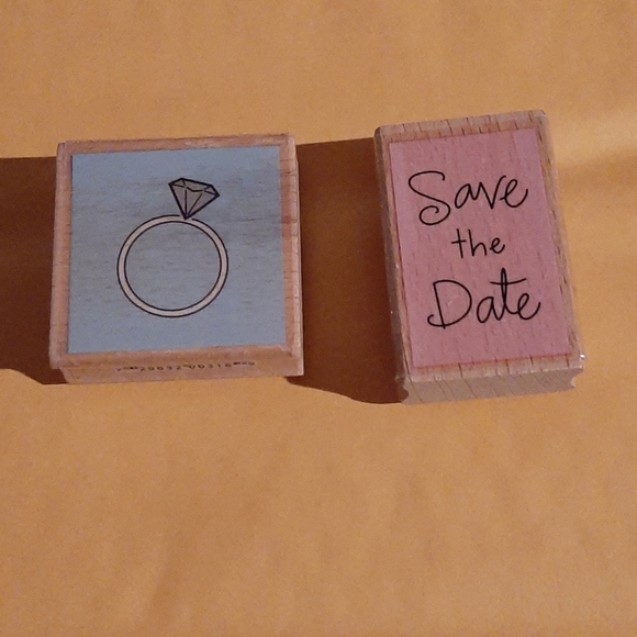 2x wedding themed rubber stamps